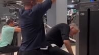 ورزش سخت و عجیب بیژن بنفشه خواه در باشگاه!