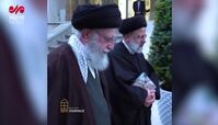 فیلم منتشر نشده از احوالپرسی و روبوسی رئیسی با رهبر انقلاب